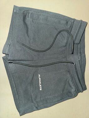 Alphalete Greyish/ Green Athletic Drawstring Shorts